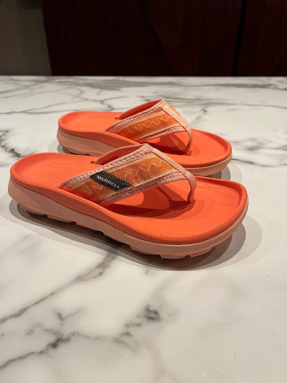 Merrell Hut ultra Flip Flop Sandals Melon/Peach/Coral Orange - Size 7